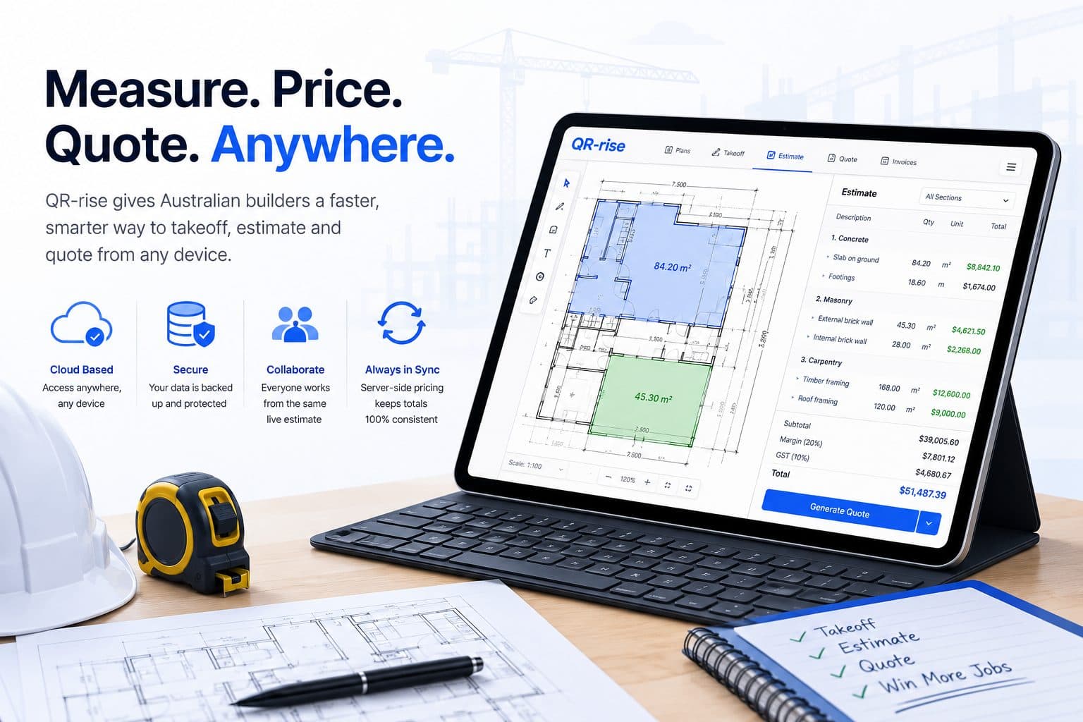 The Builders Estimating App for Australian Trades
